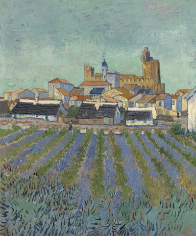 Udsigt over Saintes-Maries-de-la-Mer, 1888. af Vincent van Gogh