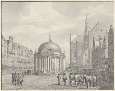 Indsættelsen af ​​regeringsreglementet på Grote Markt i Haarlem, 5. september 1787 af Vincent Jansz. van der Vinne