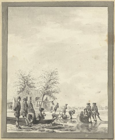 Isunderholdning på Buiten Spaarne nær Haarlem ved Herberg af Vincent Jansz. van der Vinne