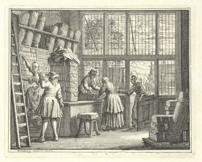 Interiør i en stofbutik af Vincent Laurensz. van der Vinne (II)