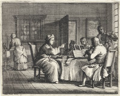 Musiklærer med elever af Vincent Laurensz. van der Vinne (II)