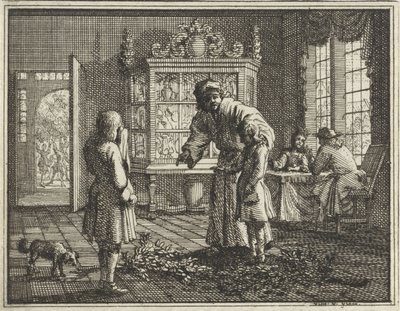 Far irettesætter sine børn af Vincent Laurensz. van der Vinne (II)