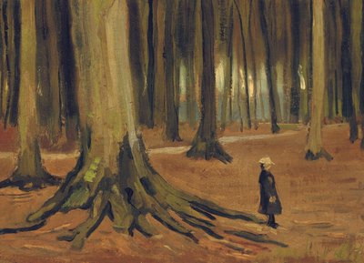 En pige i en skov, 1882 af Vincent van Gogh