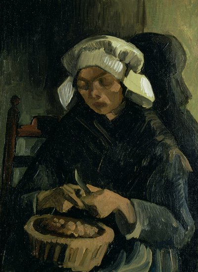En bonde fra Neunen skræller kartofler, 1885 af Vincent van Gogh