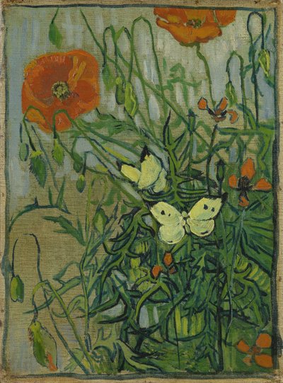 Sommerfugle og valmuer af Vincent van Gogh