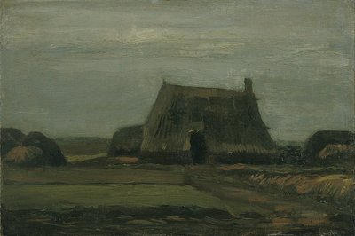 Gård med stakke tørv af Vincent van Gogh