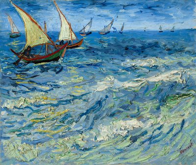 Fiskerbåde ved Saintes-Maries / Havlandskab ved Saintes-Maries af Vincent van Gogh