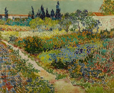 Hollandsk: Tuin te Arles Blomstrende have med sti af Vincent van Gogh