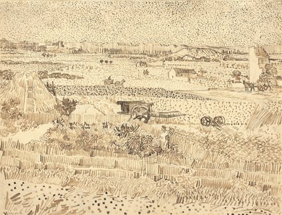 Høst - La Crau-sletten, 1888. af Vincent van Gogh