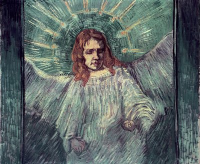 Hoved af en engel, efter Rembrandt, 1889 af Vincent van Gogh