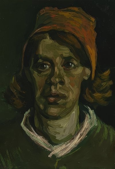 Hovedet af en kvinde. Nuenen, april 1885 af Vincent van Gogh