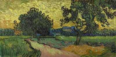 Landskab i tusmørke af Vincent van Gogh