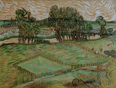 Landskab med en bro over Oise af Vincent van Gogh
