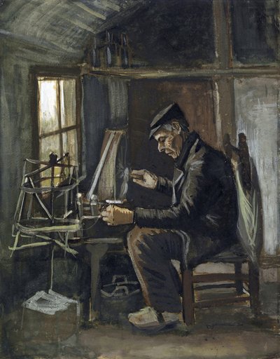 Man Winding Yarn af Gogh, Vincent, van (1853-1890). Akvarel på papir, størrelse: 44,8x35,4 af Vincent van Gogh