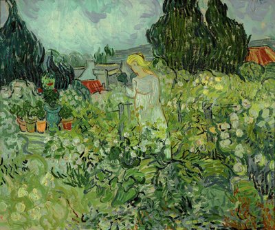 Mlle Gachet i sin have i Auvers-sur-Oise ... (olie på lærred) af Vincent van Gogh