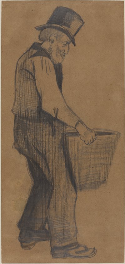 Gammel mand, der bærer en spand af Vincent van Gogh