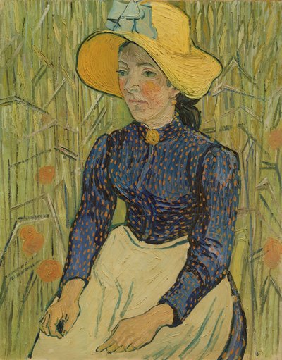 Bondepige i stråhat, 1890 af Vincent van Gogh