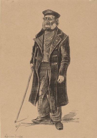 Fattigboere, Stående, 1882. af Vincent van Gogh