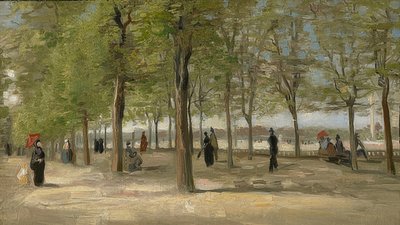 Promenade i Jardin du Luxembourg. 1886 af Vincent van Gogh