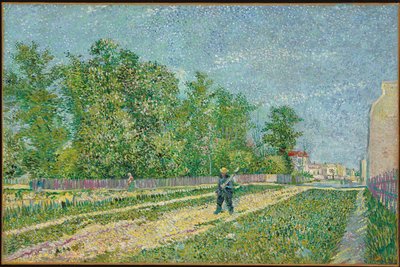Vej i udkanten af Paris, landmand med en spade på skulderen, 1887 af Vincent van Gogh