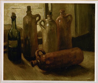 Stilleben med fem flasker ... (olie på lærred) af Vincent van Gogh