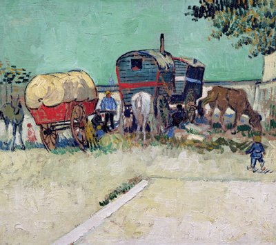 Karavanerne, sigøjnerlejren nær Arles af Vincent van Gogh