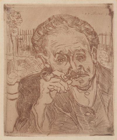 Manden med piben: Portræt af doktor Gachet af Vincent van Gogh