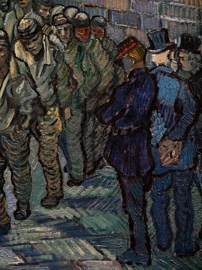 The Prison Courtyard (detaljer) af Vincent van Gogh