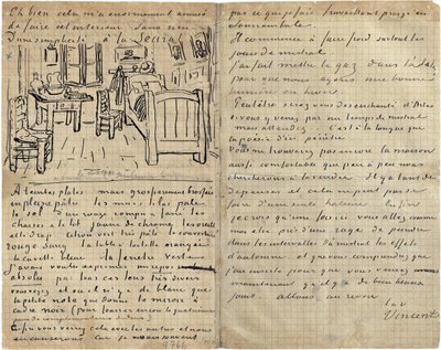 Soveværelset, brev til Paul Gauguin fra Arles, onsdag den 17. oktober 1888 af Vincent van Gogh