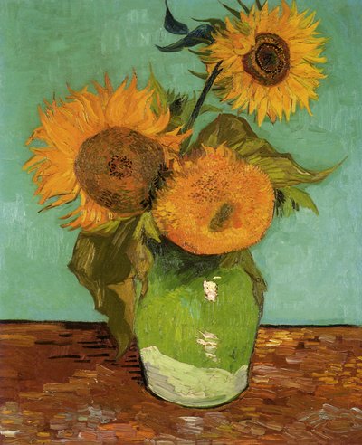 Tre solsikker i en vase af Vincent van Gogh