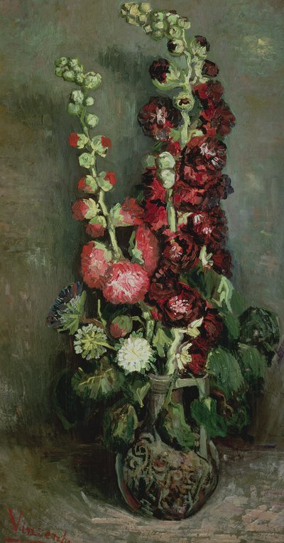 Vase af stokroser, 1886 af Vincent van Gogh
