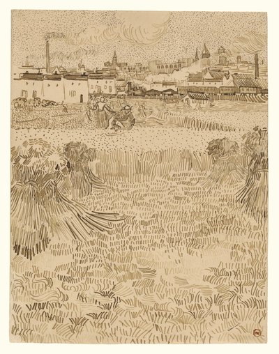 Udsigt fra hvedemarkerne af Vincent van Gogh