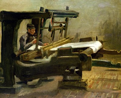 Væver ved væven, mod højre, 1884 af Vincent van Gogh