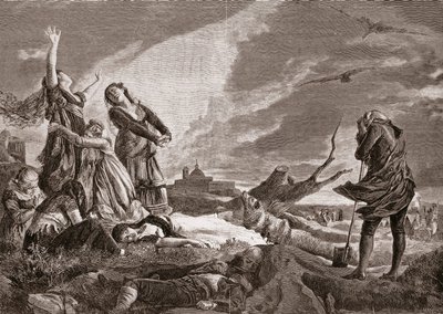 Spanske uafhængighedskrig (1808-1814). Begravelse i La Moncloa, Madrid den 3. maj af Vincente Gonzalez Palmaroli