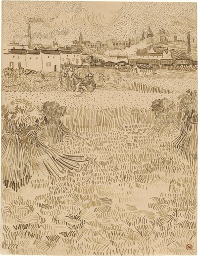 Arles. Udsigt fra hvedemarkerne (1888) af Vincent van Gogh