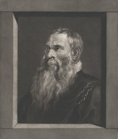 Portræt af en gammel mand med skæg, ca. 1787-1851. af Vincenz Georg Kininger