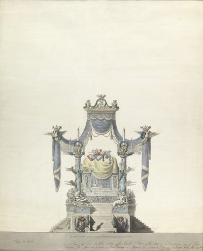 Katafalke for kejserinde Katarina den Store af Rusland Front Elevation., 1796. af Vincenzo Brenna
