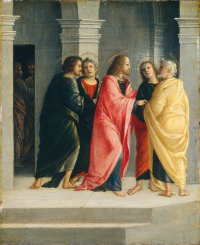 Kristus instruerer Peter og Johannes i at forberede sig til påsken af Vincenzo Civerchio