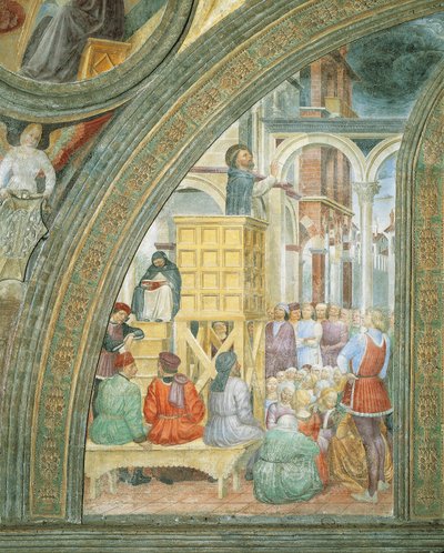 The Miracle of the Cloud, detaljer fra Stories of Saint Peter Martyr, af Vincenzo Foppa af Vincenzo Foppa