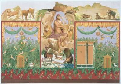 Orpheus Taming the Animals, rekonstruktion af en fresko fra Pompeji af Vincenzo Loria
