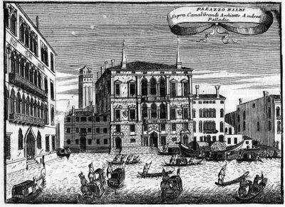 Venedig Italien: Palazzo Balbi har af arkitekten Andrea Palladio i "" Singularity of Venice "" af Vincenzo Coronelli (1650-1718). af Vincenzo Maria Coronelli
