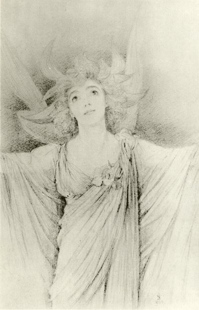 Lady Tree som Titania (gravering) af Violet Rutland