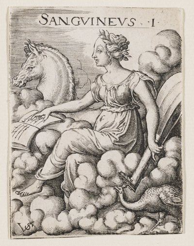 Sanguine Temperament, ca. 1530-62 (gravering) af Virgilius the elder Solis