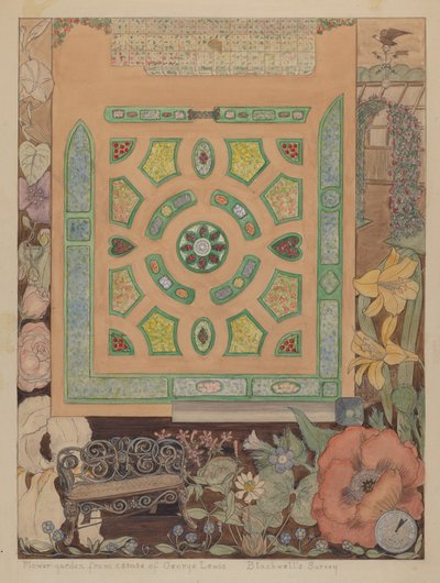 Blomsterhave - Lewis Estate, ca. 1936. af Virginia Richards