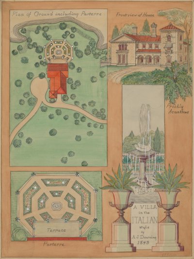 Villa i italiensk stil, ca. 1936. af Virginia Richards