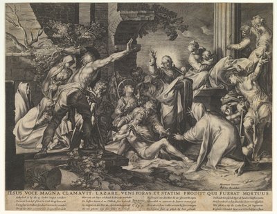 Raising of Lazarus Reverse Copy.n.d. af Vischer