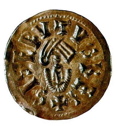 Tremissis (eller triens) af kong Sisenand, støbt i Caesaraugusta (Zaragoza), Spanien, 7. århundrede (mønt) af Visigothic