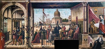 De engelske ambassadørers ankomst til kongen af Bretagnes hof The Legend of..., 1495-150 af Vittore Carpaccio