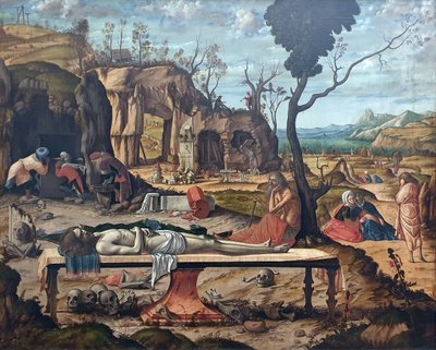 Tysk: Die Grabbereitung Christi Forberedelse af Kristi grav af Vittore Carpaccio