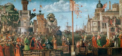 Mødet mellem Etherius og Ursula og pilgrimmenes afgang, fra St. Ursula-cyklussen, oprindeligt i Scuola di Sant
